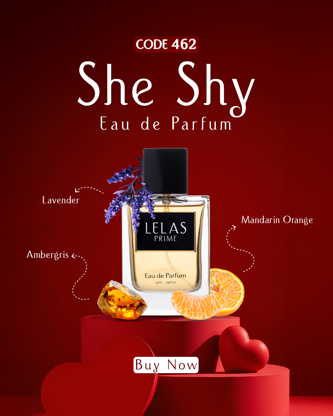 Elegant She Shy bottle from LELAS with a harmonious blend of fresh, floral, and warm notes.